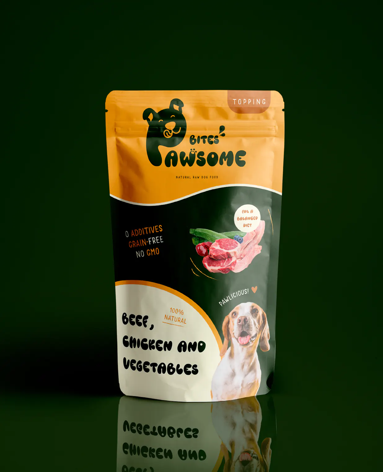 Packaging de snacks para perros Pawsome Bites